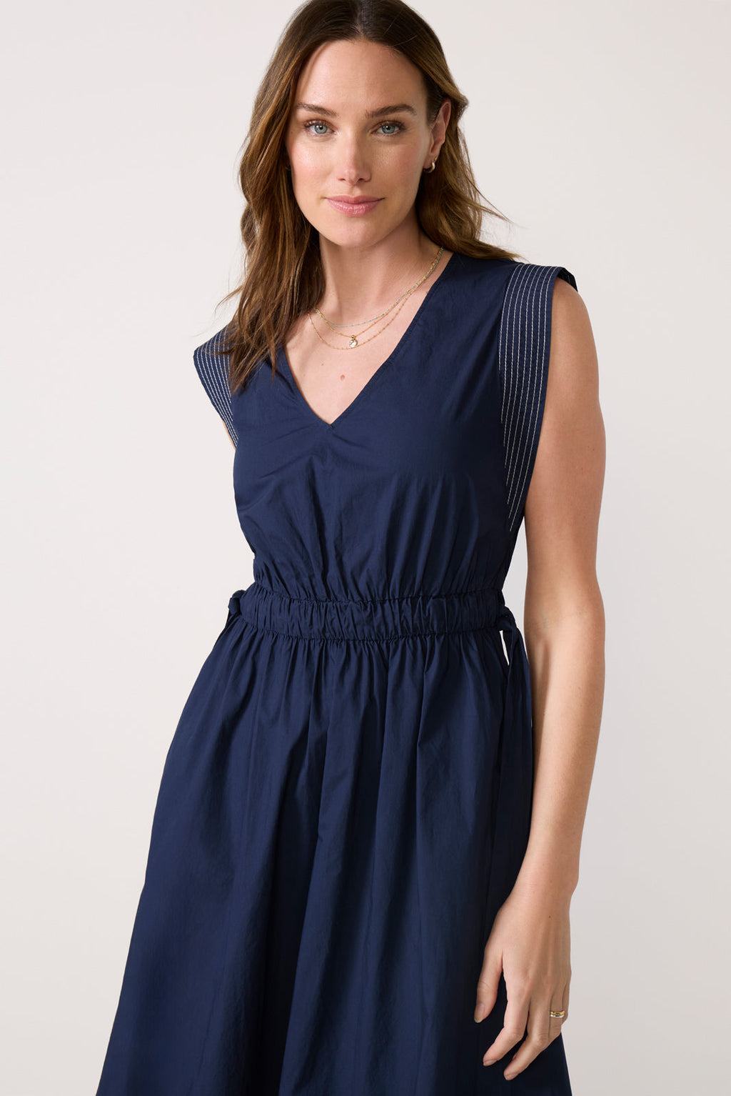 Whitley Contrast Stitch Midi Dress