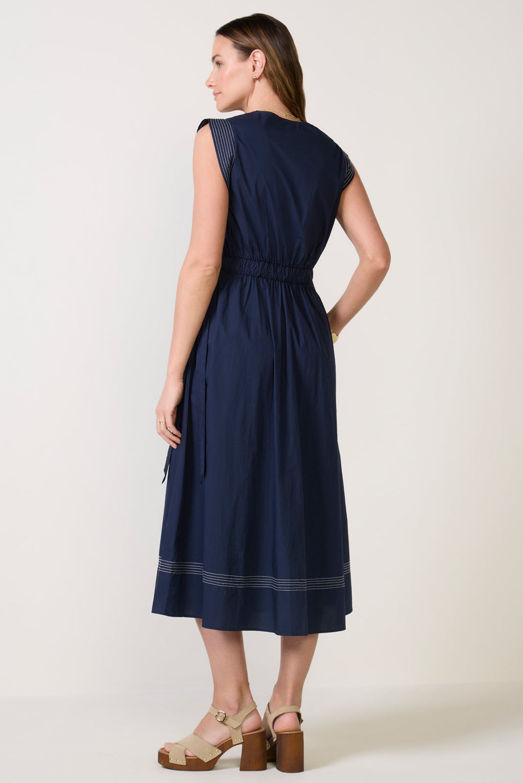 Whitley Contrast Stitch Midi Dress