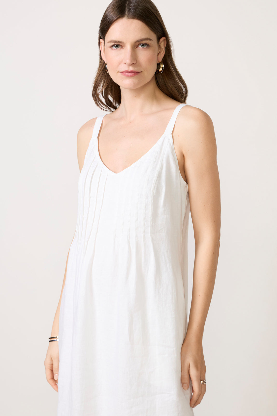 Stella Linen Pintuck Dress