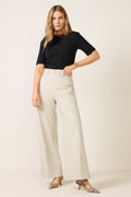Stretch Twill Patch Pocket Wide Leg