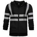 Safety Reflective Sweatshirt Men Winter Zipper Sweatshirts Hoodie Men Hoody Sweatshirts Male Black Hoodies For Men Workwear
