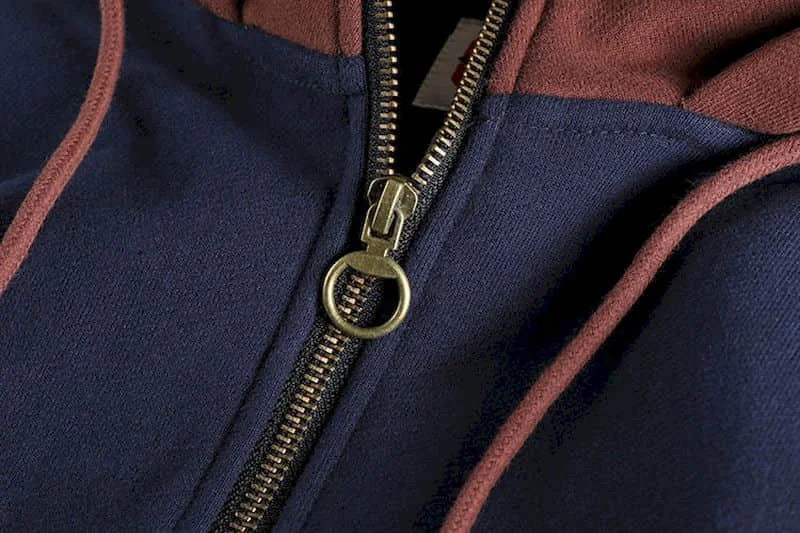 Casual Handsome Hoodies Men 2025 Autumn Winter Retro Trend Color Contrast Hooded Jacket Youth Stand-up Collar Mens Coat