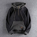 Casual Handsome Hoodies Men 2025 Autumn Winter Retro Trend Color Contrast Hooded Jacket Youth Stand-up Collar Mens Coat