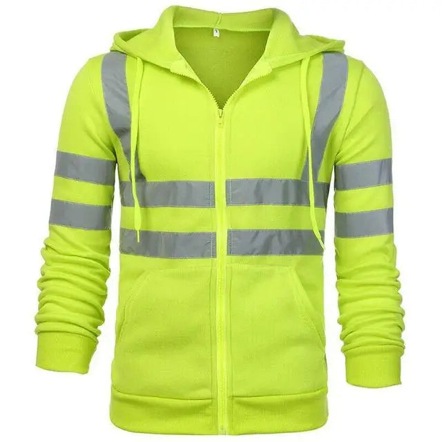 Safety Reflective Sweatshirt Men Winter Zipper Sweatshirts Hoodie Men Hoody Sweatshirts Male Black Hoodies For Men Workwear