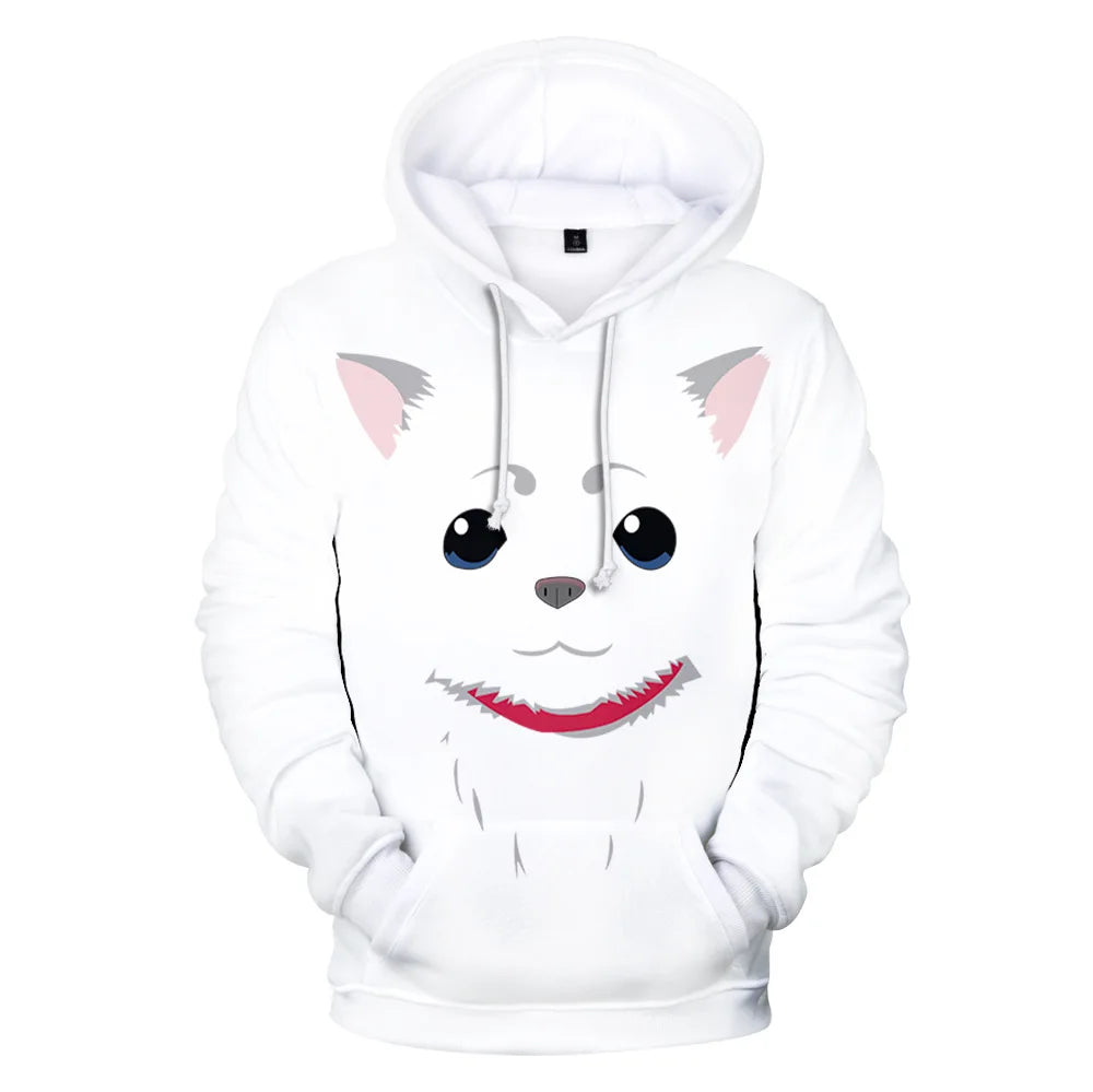 New Anime GINTAMA Sakata Gintoki Hoodie Autumn Winter Thick Hoodies Silver Soul Hooded Jacket Men/Women Leisure Sweatshirt Coat