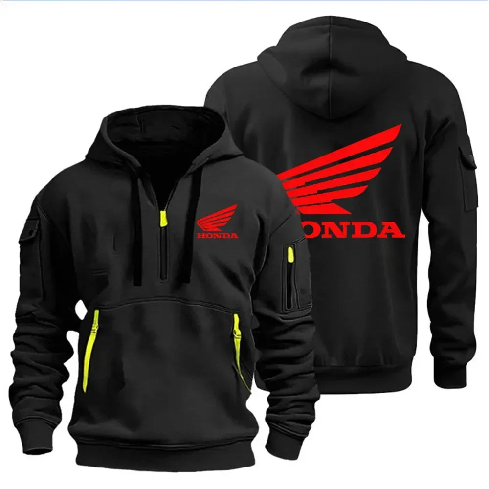 Men's Hoodies Motorcycle Jackets Wings Logo Printed Sweatshirt Pullover Trendy Motorcycle Jackets for Autumn and Winter