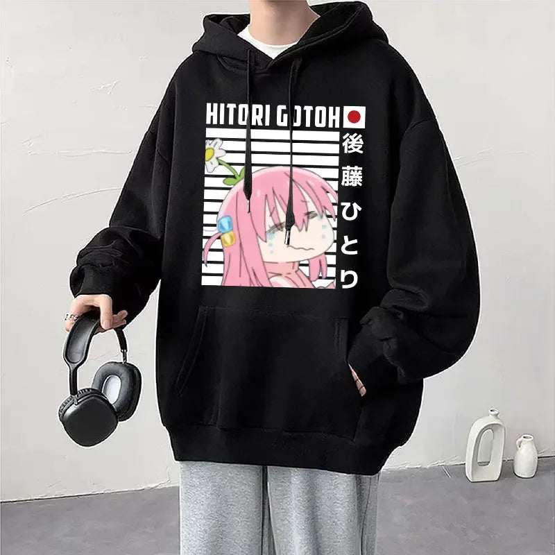 Hoodie Kessoku Band Logo Couples Hoodies Goto Hitori Ijichi Nijika Cospaly Oversized Long Sleeve Male