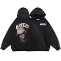 Chris Brown Vintage Washed Hoodies Hip Hop Streetwear Print Hoodie Y2k Retro Sweater Under The Influence Tour Breezy Sweatshirts