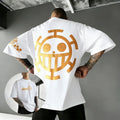 Unisex Cotton T-shirt ONE PIECE Trafalgar D. Water Law 2026 Summer Harajuku Anime Printed Large Loose Parent Child Short Sleeve