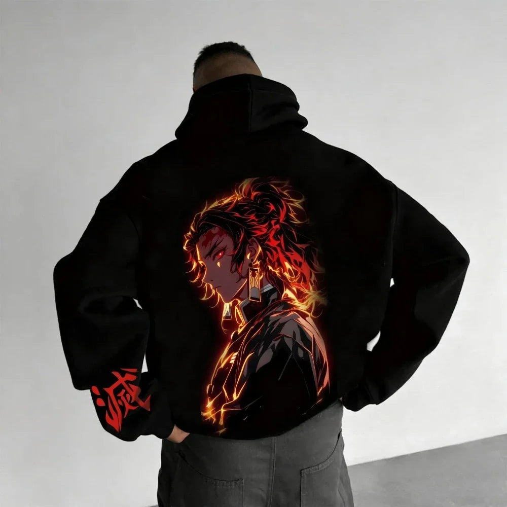 Demon Slayer Anime New Original Hoodie 2025 Autumn and Winter Men's and Women's Street Casual Loose American Hip Hop Sweater Top