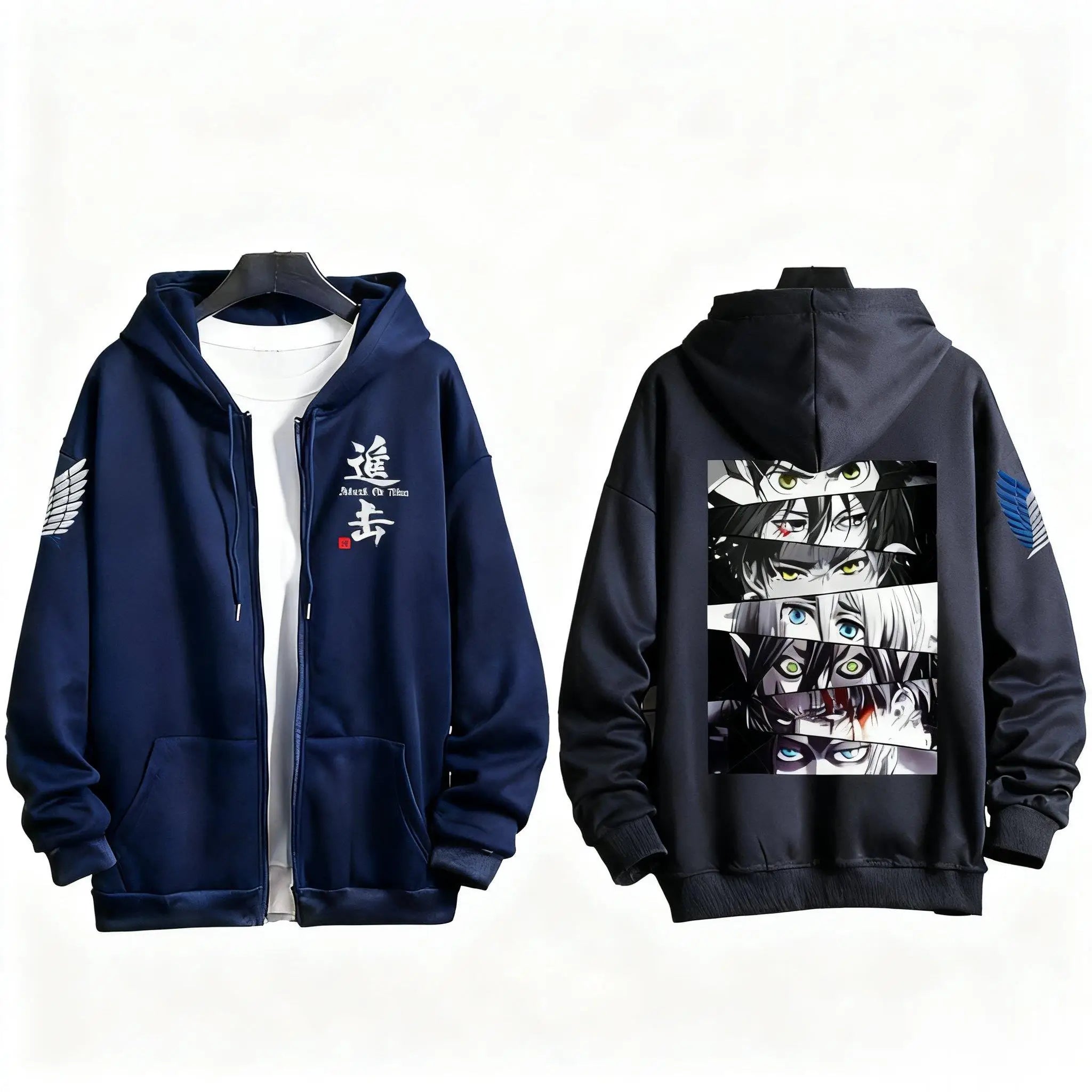 Japanese Anime Print Zip Up Hoodie Men Women Sweatshirt Streetwear Oversized Casual Long Sleeve Jacket Cosplay Spring Autumn New