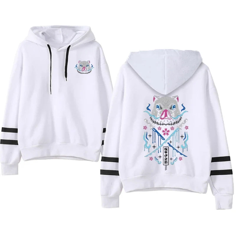 Anime Hoodies Men Women Kimetsu no Yaiba Kawaii Manga Sweatshirts Gothic Harajuku Hooded Pullover Casual Streetwear