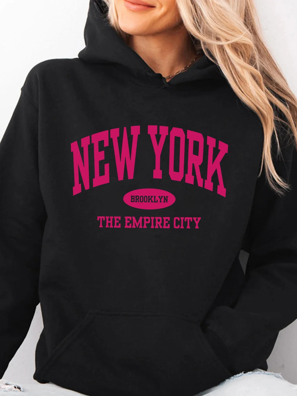 New York City Brooklyn Creative Letter Printed Female Hoodies Multicolor Loose Hoody Y2K Street Sportswear Fleece Hoodie Unisex