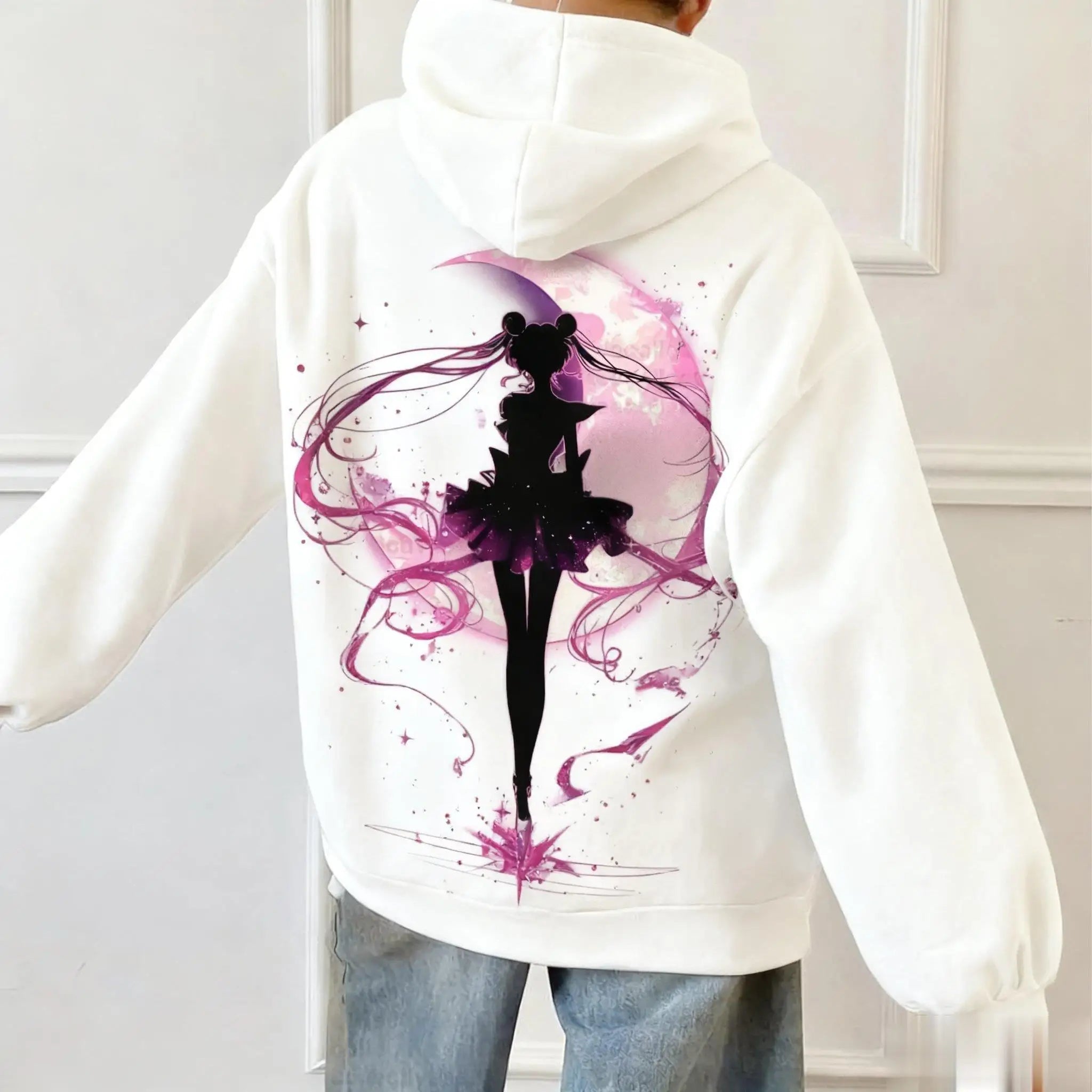 Sailor Moon Anime Women Men Hoodie Oversized Casual Streetwear Kawaii Print Pullover Sweatshirt Spring Autumn Trendy Y2k Unisex