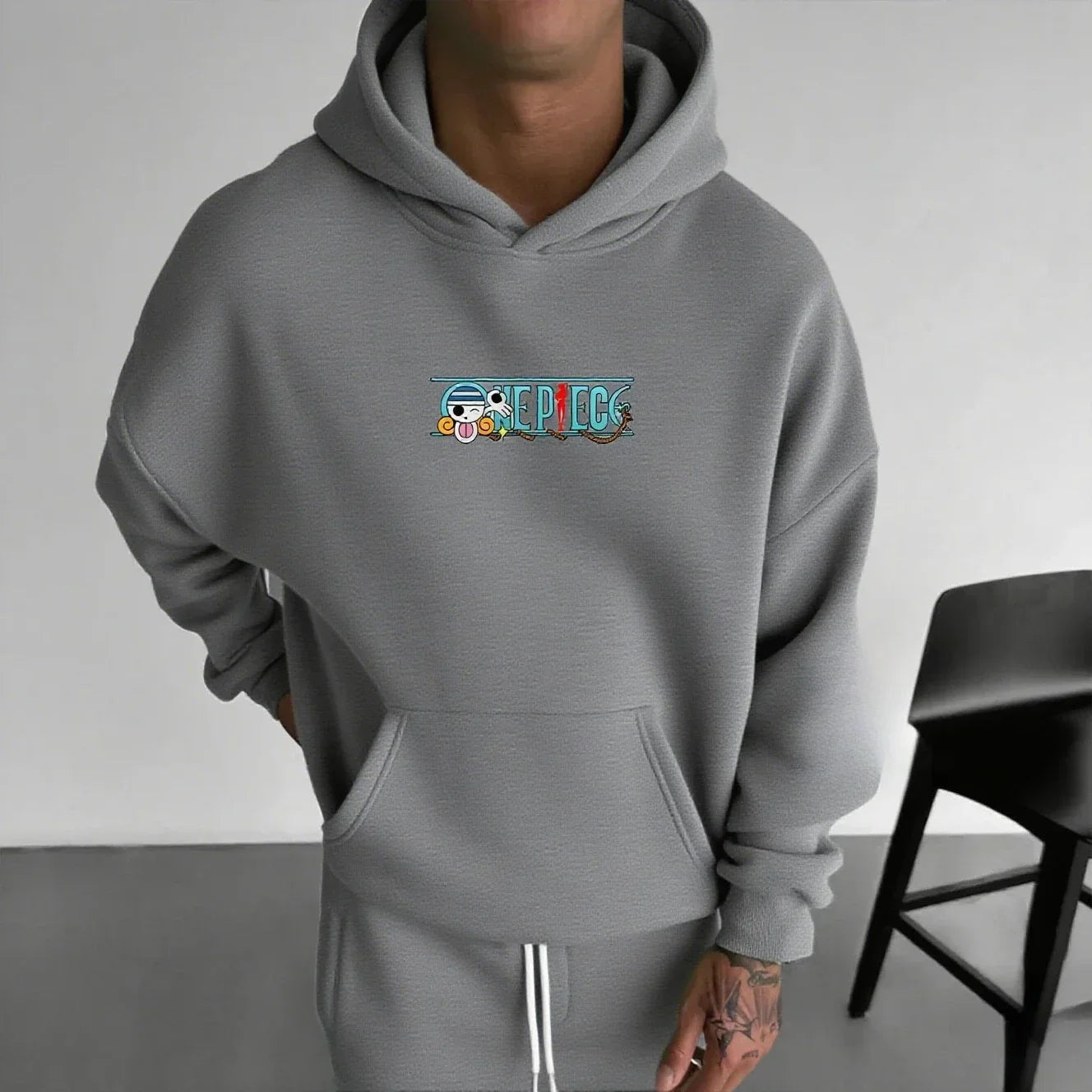 Unisex Oversized One Piece Hooded Sweatshirt Men Women Skull Print Streetwear Casual Pullover Sweater Fashion Spring Autumn New