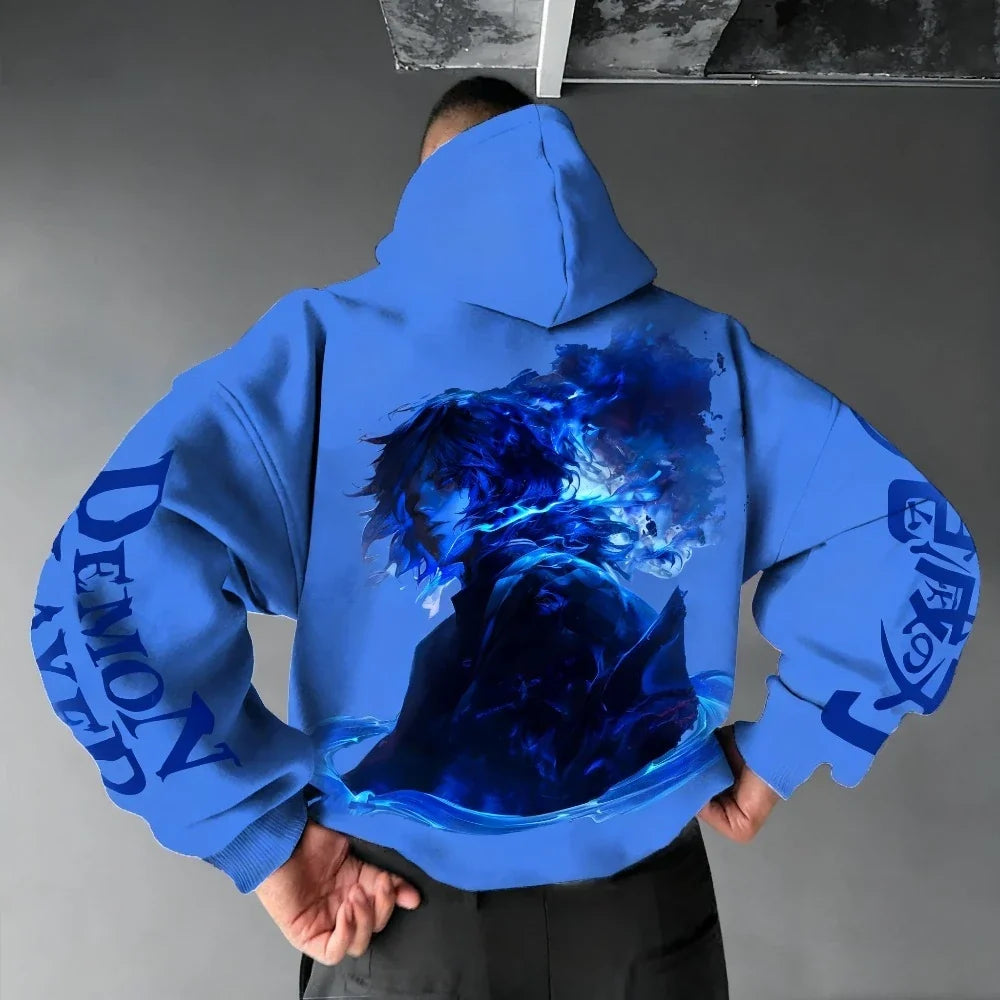 Demon Slayer Anime New Original Hoodie 2025 Autumn and Winter Men's and Women's Street Casual Loose American Hip Hop Sweater Top