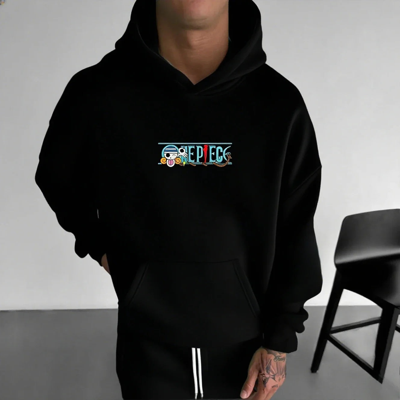 Unisex Oversized One Piece Hooded Sweatshirt Men Women Skull Print Streetwear Casual Pullover Sweater Fashion Spring Autumn New