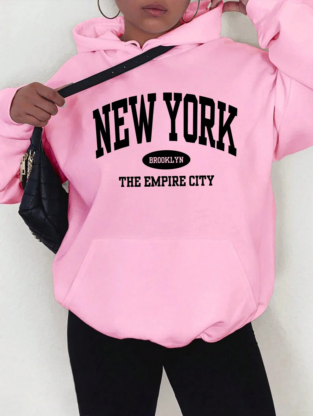 New York City Brooklyn Creative Letter Printed Female Hoodies Multicolor Loose Hoody Y2K Street Sportswear Fleece Hoodie Unisex
