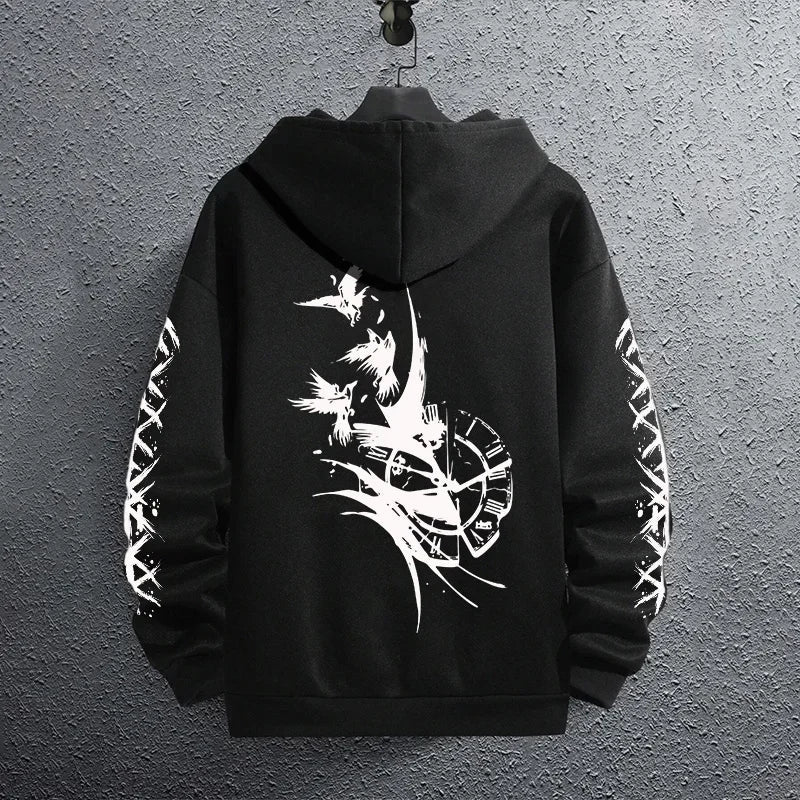 Black Sweatshirts Autumn Winter Male Daily Casual Sporty Jogging Hoodie Men's Outwear Fashion Pullover