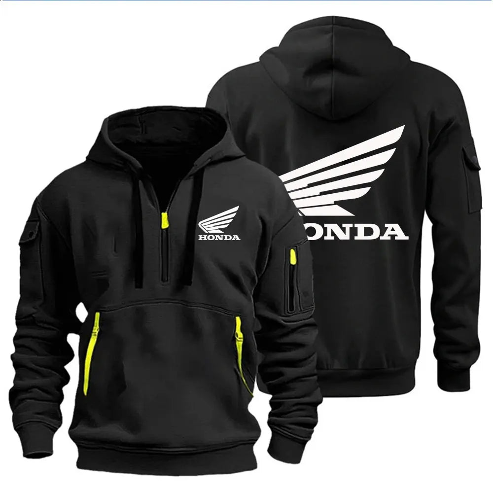 Men's Hoodies Motorcycle Jackets Wings Logo Printed Sweatshirt Pullover Trendy Motorcycle Jackets for Autumn and Winter