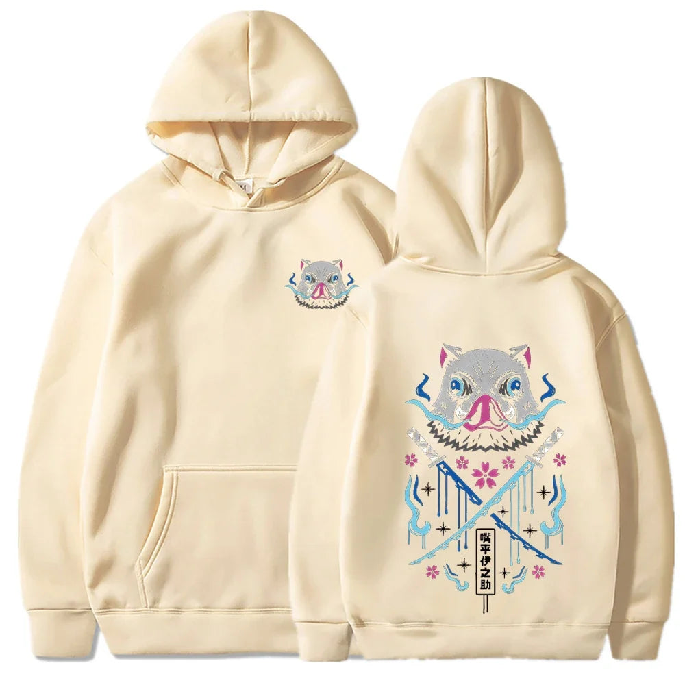 Anime Hoodies Men Women Kimetsu no Yaiba Kawaii Manga Sweatshirts Gothic Harajuku Hooded Pullover Casual Streetwear
