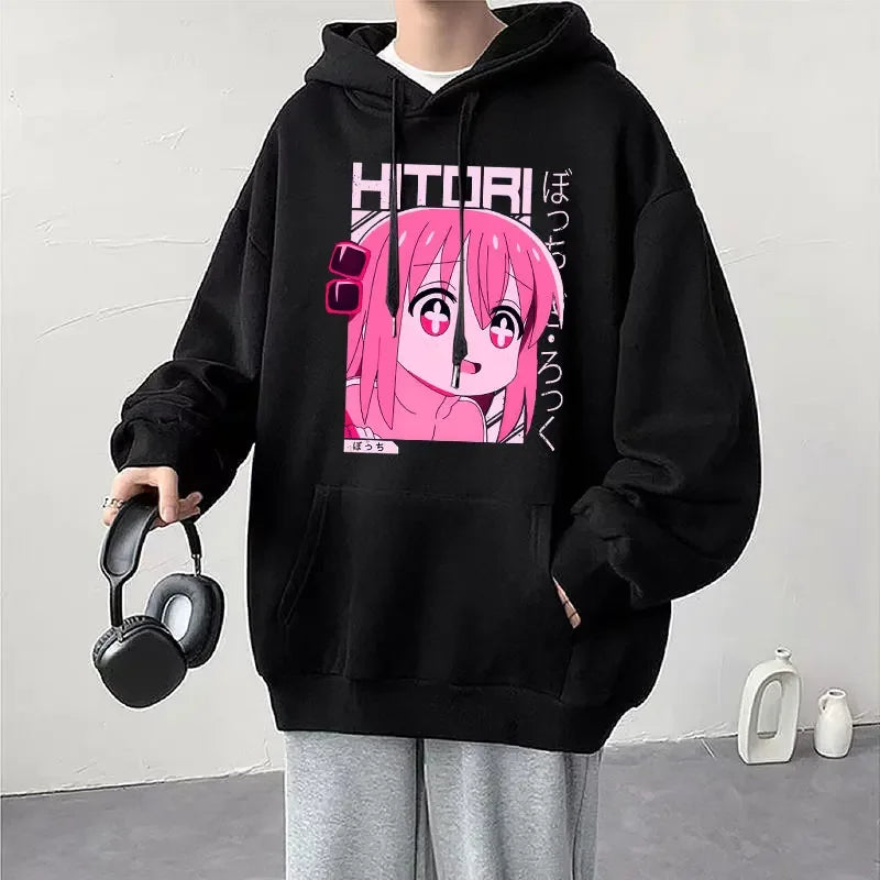 Hoodie Kessoku Band Logo Couples Hoodies Goto Hitori Ijichi Nijika Cospaly Oversized Long Sleeve Male