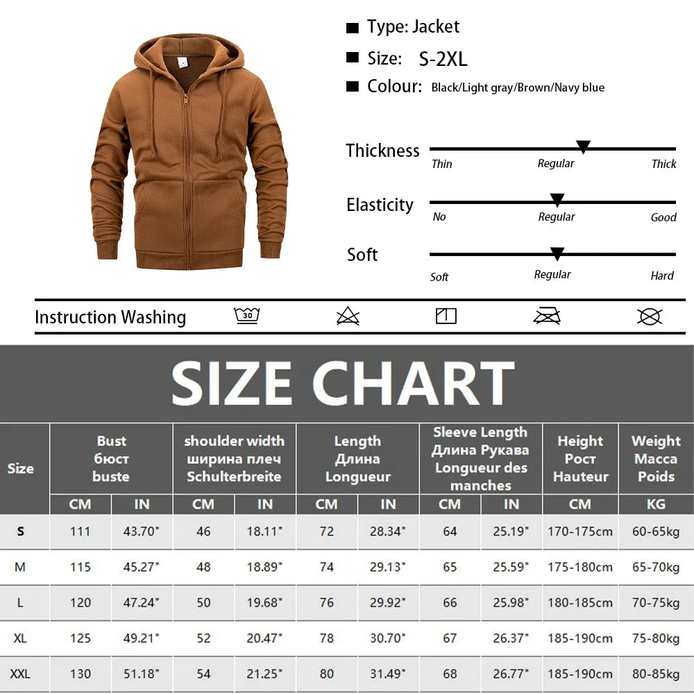 Men's Fleece Zip Up Hoodies Running Sports Sweatshirts Fashion Women Classic Casual Zipper Jackets Y2k Coats Hip Hop Streetwear