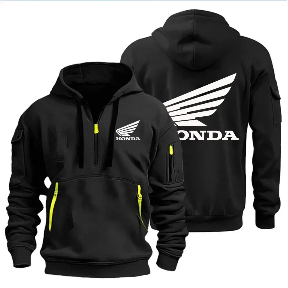 Men's Hoodies Motorcycle Jackets Wings Logo Printed Sweatshirt Pullover Trendy Motorcycle Jackets for Autumn and Winter