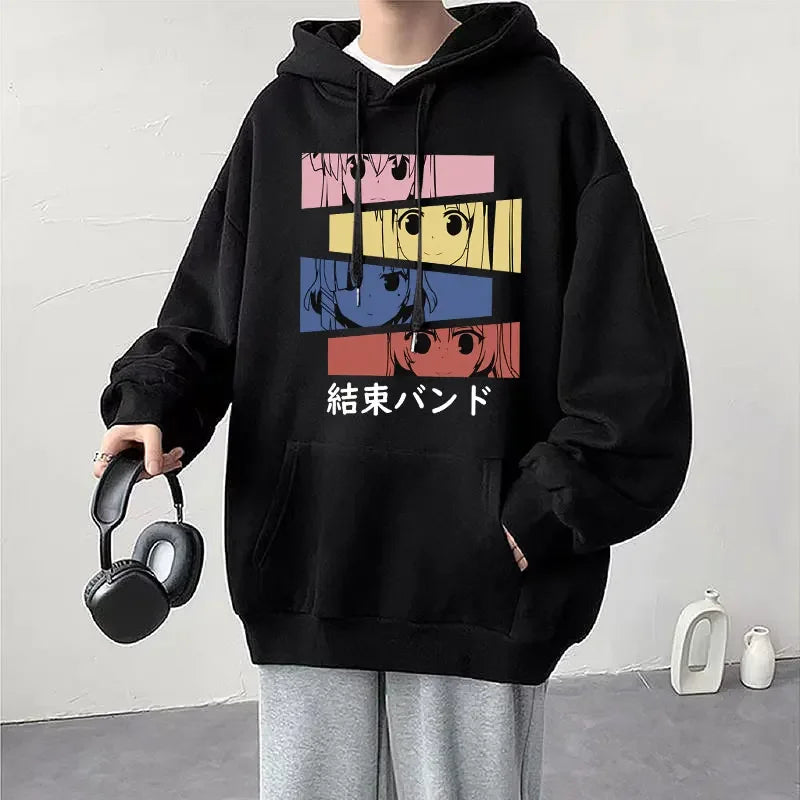 Hoodie Kessoku Band Logo Couples Hoodies Goto Hitori Ijichi Nijika Cospaly Oversized Long Sleeve Male