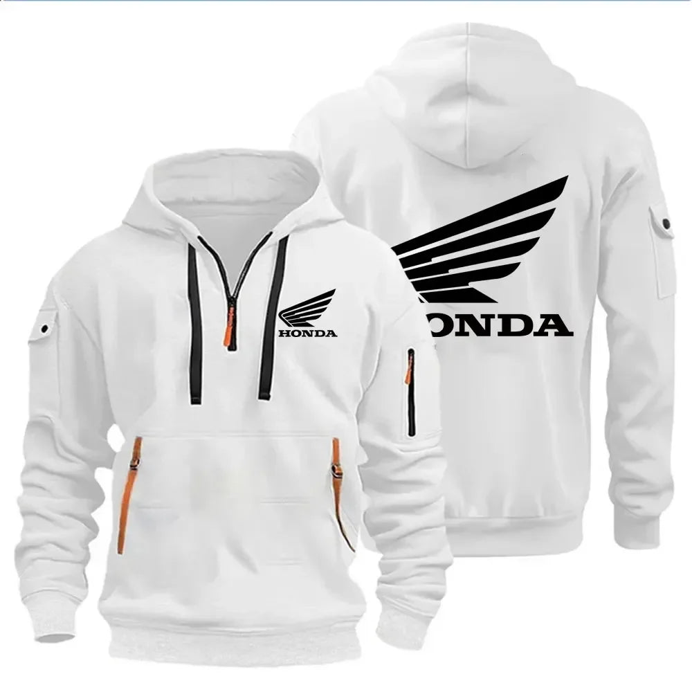 Men's Hoodies Motorcycle Jackets Wings Logo Printed Sweatshirt Pullover Trendy Motorcycle Jackets for Autumn and Winter