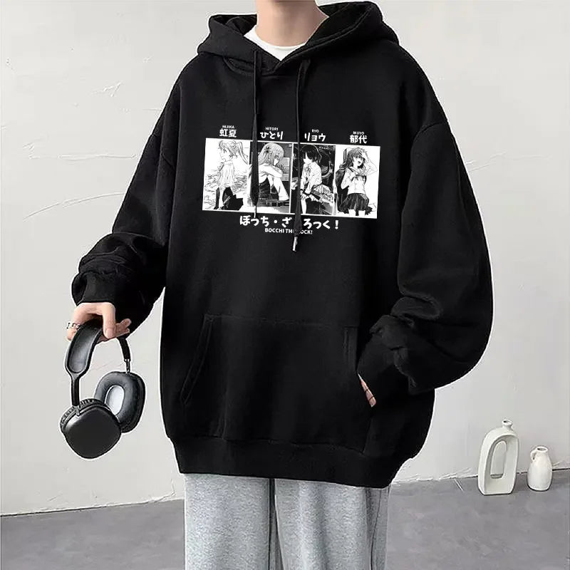 Hoodie Kessoku Band Logo Couples Hoodies Goto Hitori Ijichi Nijika Cospaly Oversized Long Sleeve Male