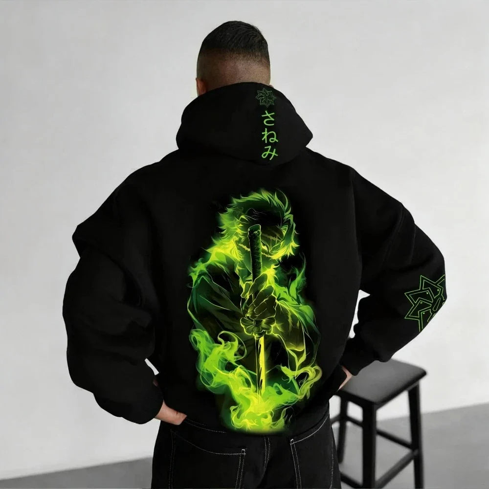 Demon Slayer Anime New Original Hoodie 2025 Autumn and Winter Men's and Women's Street Casual Loose American Hip Hop Sweater Top
