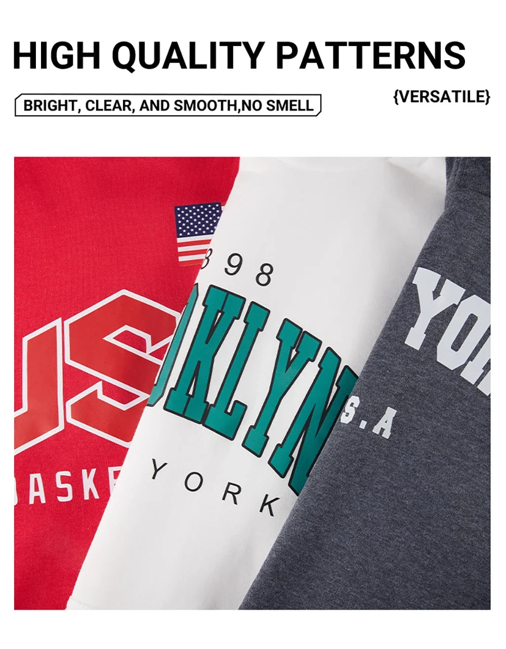 New York City Brooklyn Creative Letter Printed Female Hoodies Multicolor Loose Hoody Y2K Street Sportswear Fleece Hoodie Unisex