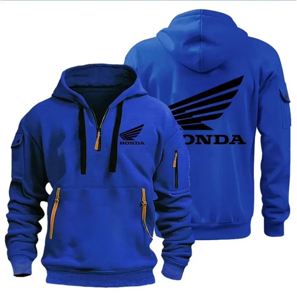 Men's Hoodies Motorcycle Jackets Wings Logo Printed Sweatshirt Pullover Trendy Motorcycle Jackets for Autumn and Winter