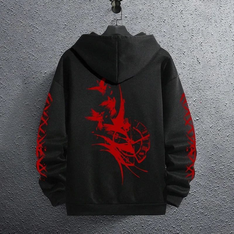 Black Sweatshirts Autumn Winter Male Daily Casual Sporty Jogging Hoodie Men's Outwear Fashion Pullover