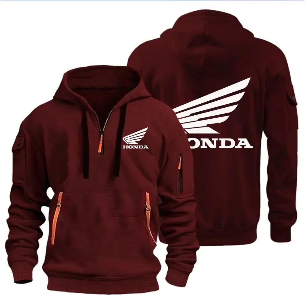 Men's Hoodies Motorcycle Jackets Wings Logo Printed Sweatshirt Pullover Trendy Motorcycle Jackets for Autumn and Winter