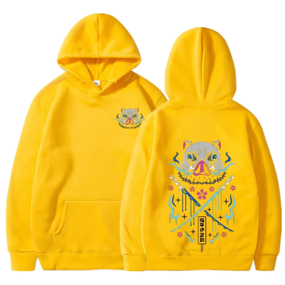 Anime Hoodies Men Women Kimetsu no Yaiba Kawaii Manga Sweatshirts Gothic Harajuku Hooded Pullover Casual Streetwear