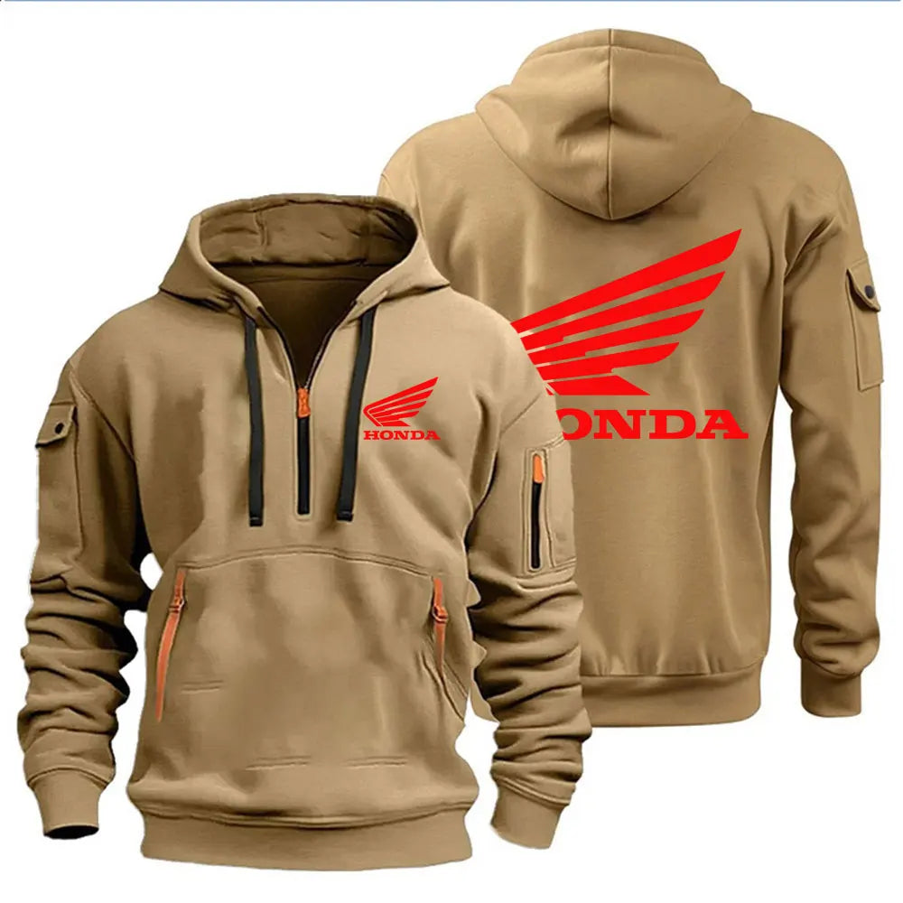 Men's Hoodies Motorcycle Jackets Wings Logo Printed Sweatshirt Pullover Trendy Motorcycle Jackets for Autumn and Winter