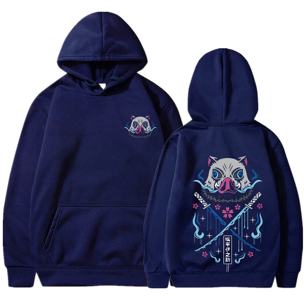 Anime Hoodies Men Women Kimetsu no Yaiba Kawaii Manga Sweatshirts Gothic Harajuku Hooded Pullover Casual Streetwear