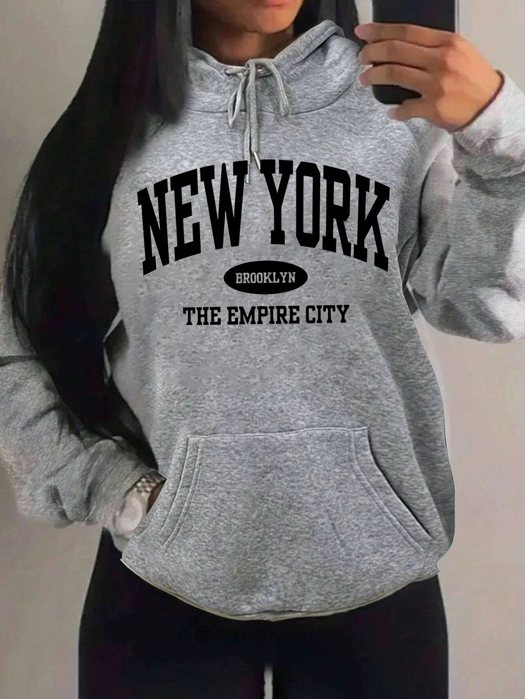 New York City Brooklyn Creative Letter Printed Female Hoodies Multicolor Loose Hoody Y2K Street Sportswear Fleece Hoodie Unisex