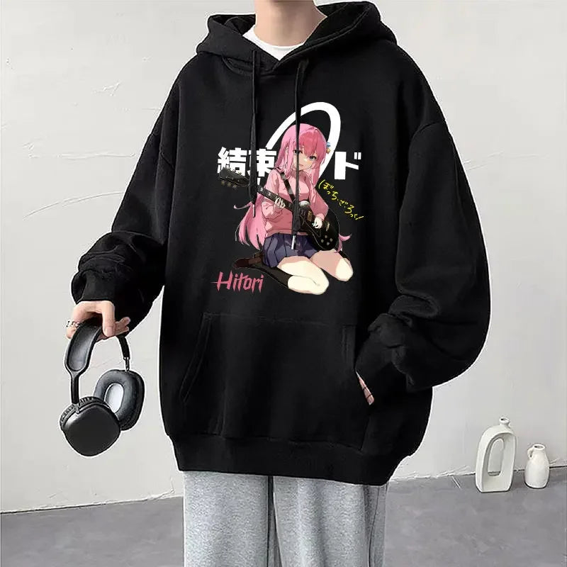Hoodie Kessoku Band Logo Couples Hoodies Goto Hitori Ijichi Nijika Cospaly Oversized Long Sleeve Male