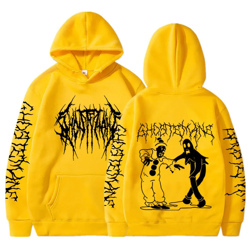 Ghostemane Double Sided Print Hoodie Men's Fashion Hip Hop Metal Rock Hoodies Gothic Oversized Sweatshirt Tracksuit Streetwear