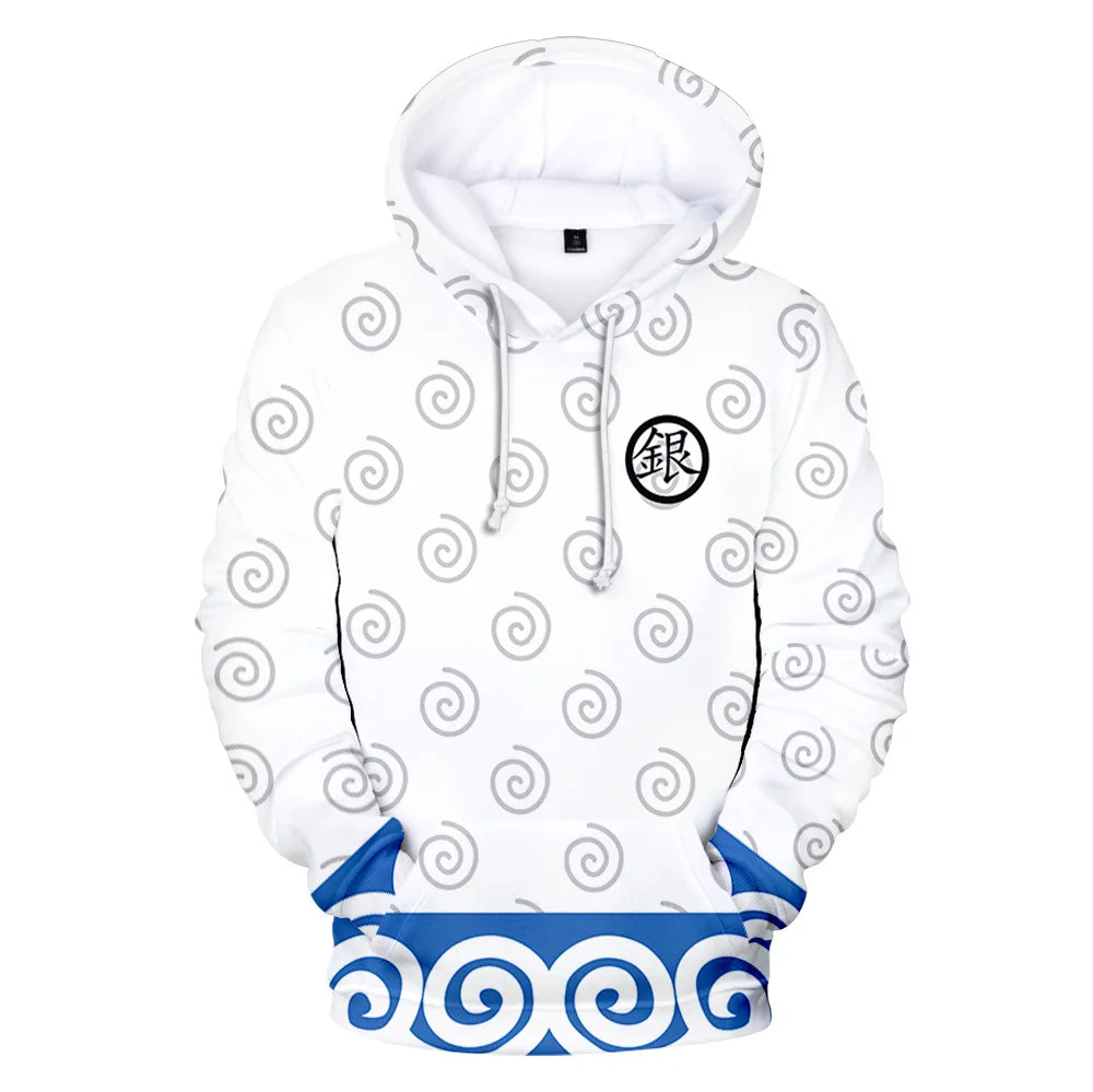New Anime GINTAMA Sakata Gintoki Hoodie Autumn Winter Thick Hoodies Silver Soul Hooded Jacket Men/Women Leisure Sweatshirt Coat