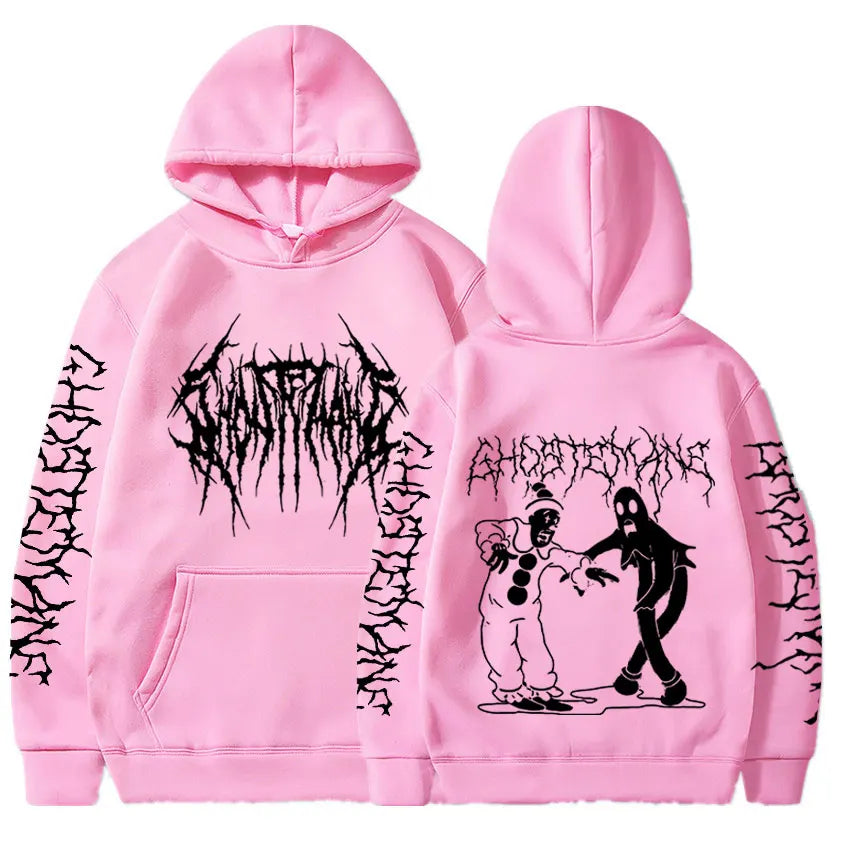 Ghostemane Double Sided Print Hoodie Men's Fashion Hip Hop Metal Rock Hoodies Gothic Oversized Sweatshirt Tracksuit Streetwear