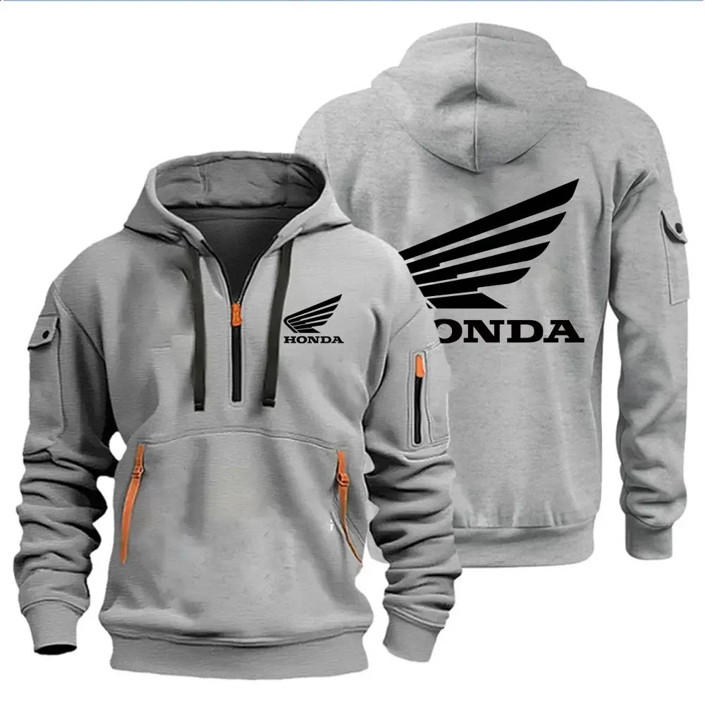 Men's Hoodies Motorcycle Jackets Wings Logo Printed Sweatshirt Pullover Trendy Motorcycle Jackets for Autumn and Winter