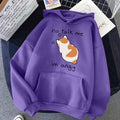 No Talk Me Cute Angry Cat Print Women Hoody Hip Hop Soft Hoodies Casual Fleece Pullovers Oversize Fleece Woman Streetwear