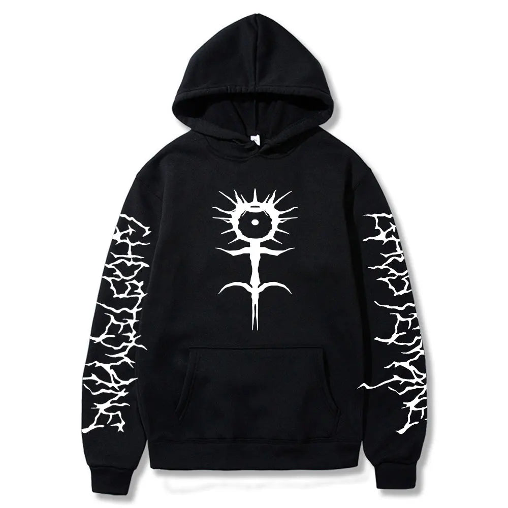 Ghostemane Double Sided Print Hoodie Men's Fashion Hip Hop Metal Rock Hoodies Gothic Oversized Sweatshirt Tracksuit Streetwear
