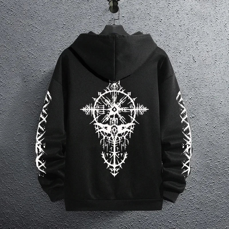 Black Sweatshirts Autumn Winter Male Daily Casual Sporty Jogging Hoodie Men's Outwear Fashion Pullover