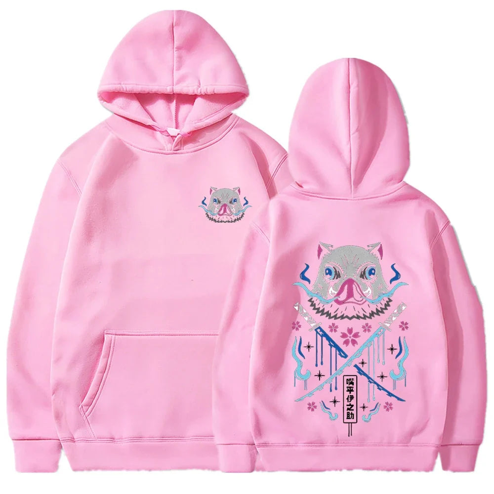 Anime Hoodies Men Women Kimetsu no Yaiba Kawaii Manga Sweatshirts Gothic Harajuku Hooded Pullover Casual Streetwear