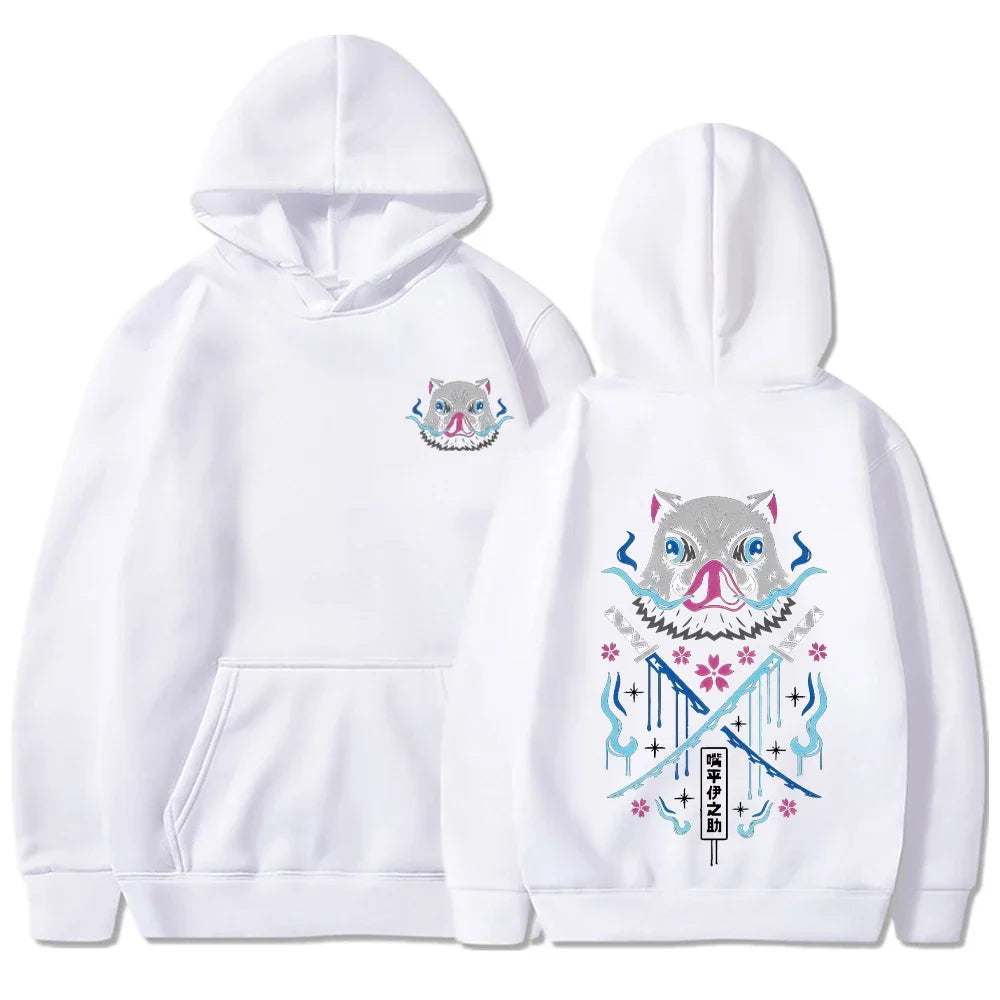 Anime Hoodies Men Women Kimetsu no Yaiba Kawaii Manga Sweatshirts Gothic Harajuku Hooded Pullover Casual Streetwear